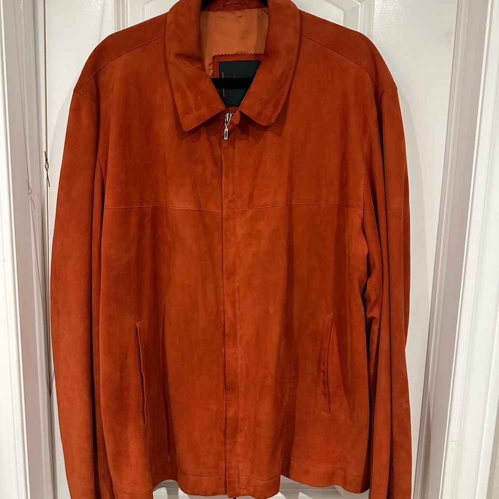 Canali Rust Suede Jacket Size 58 EU/48 US